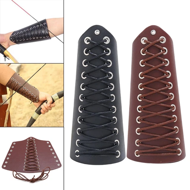 Bracelet de gantelet en cuir médiéval, protège-poignet avec corde de cire