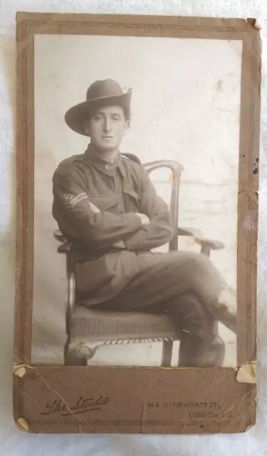 WW1 Australian studio photo of a Corporal Digger in the Artillery. Named. London