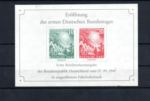 1949  Eröffnung des ersten Deutschen Bundestages Faksimiliedruck Top.