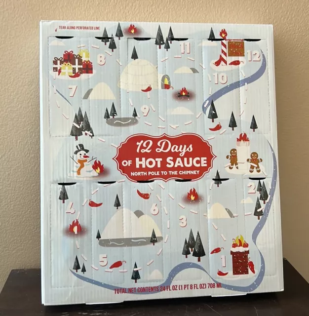 12 DAYS OF Hot Sauce Advent Calendar Christmas White Elephant Exp June