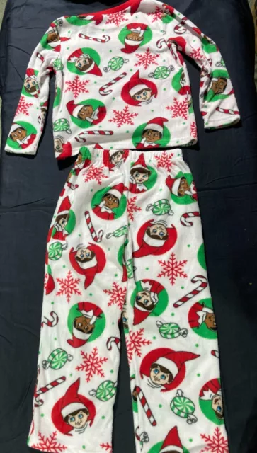 Elf on the Shelf Fleece 2 Piece Pajama Set -White- Christmas-Kids Sizes 2