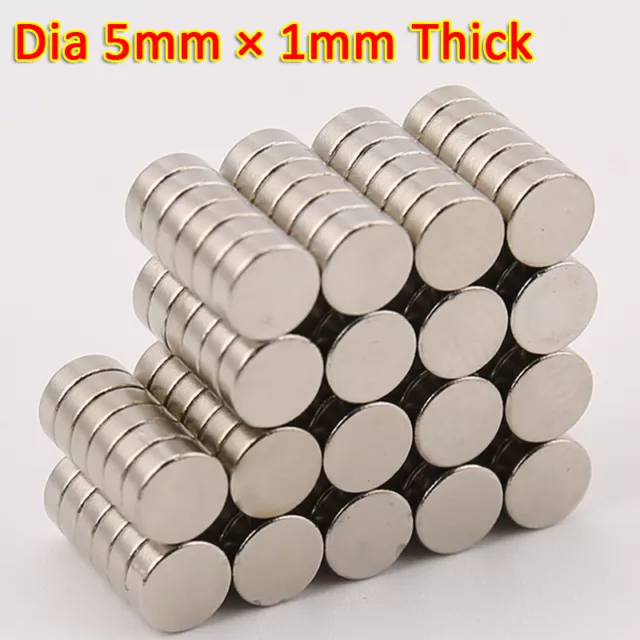 Magnets 5x1 mm Disc small strong thin round craft magnet 5mm dia x 1mm