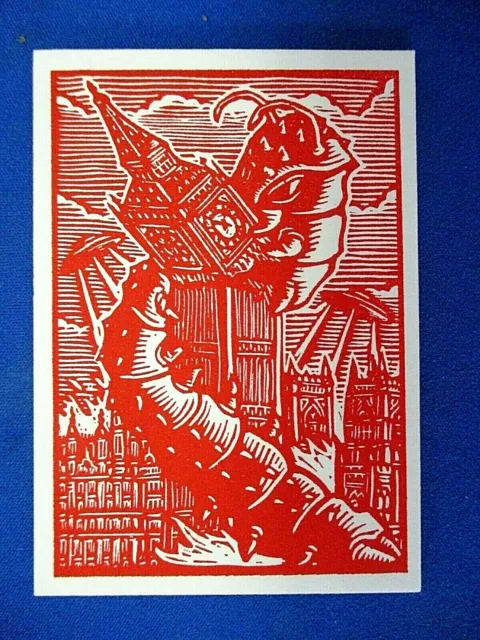 Topps 2015* Mars Attacks Occupation *Wood Cut Art Card Ma-Lp 7 London In Flames