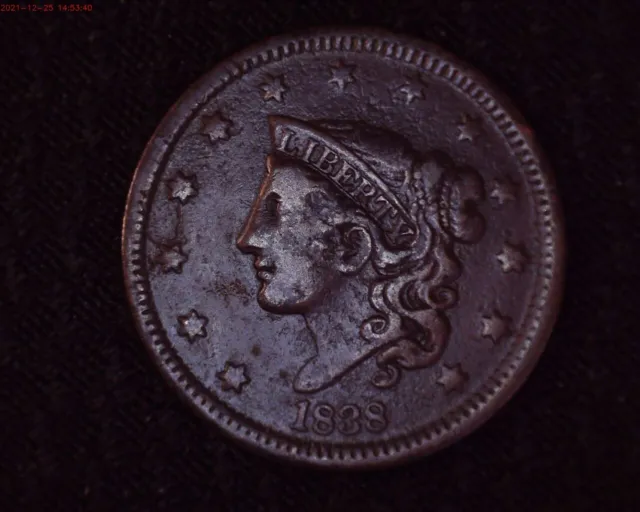 1838  Matron Head Large Cent Very Nice Detail # HC025 2