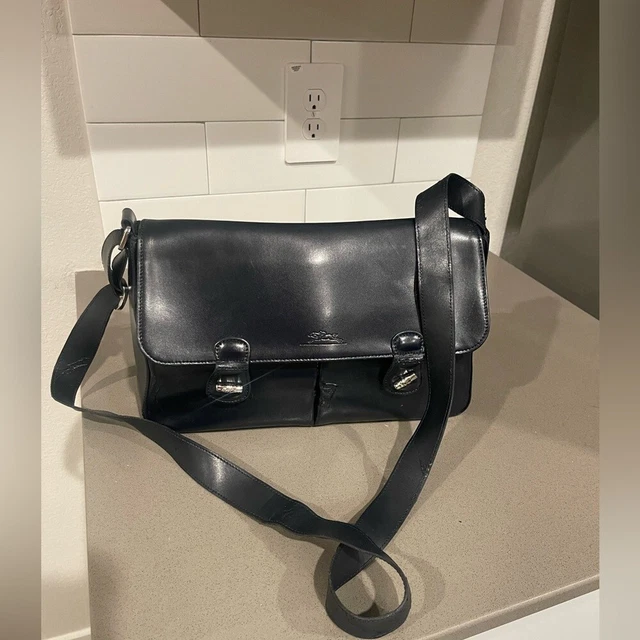 Vintage Longchamp ICONIC toggle leather messenger crossbody bag