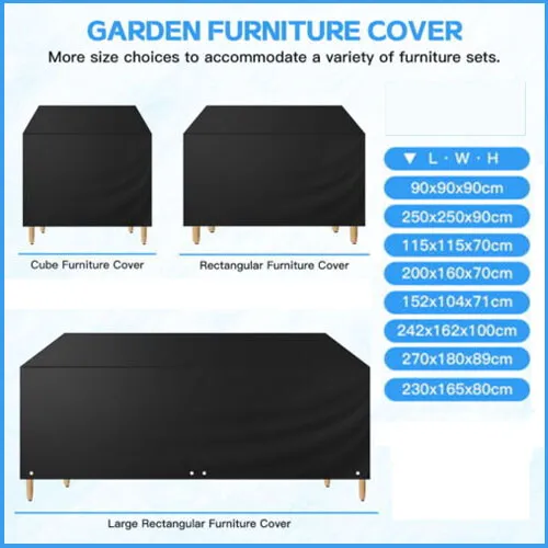 Heavy Duty Waterproof Garden Patio Furniture Cover for Rattan Table Sofa Outdoor