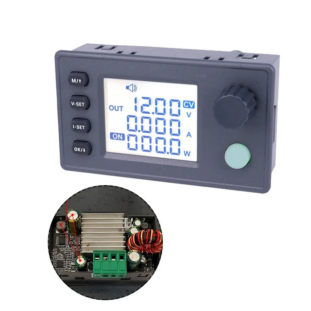 LCD DISPLAY ADJUSTABLE Voltage and Current StepUpDown Module Easy to ...