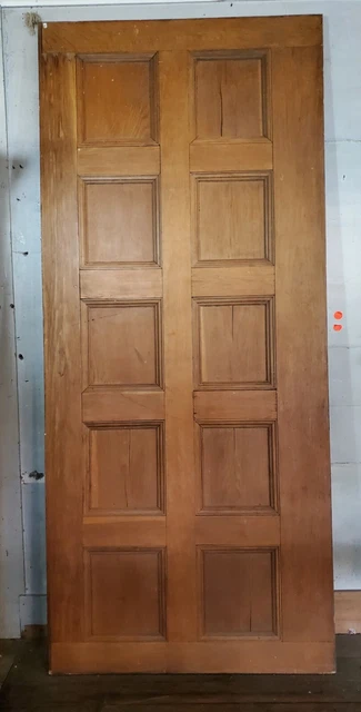 Huge Victorian  Oak Paneled Pocket Door 48 X 110 5