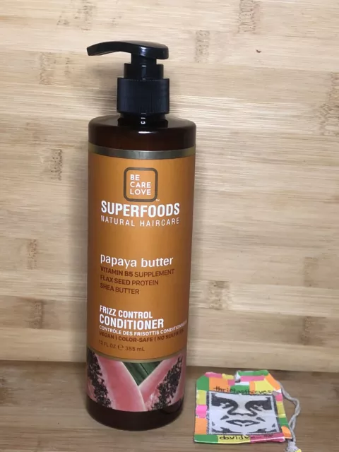 Be Care Love Superfoods Papaya Butter Frizz Control Conditioner 12 oz