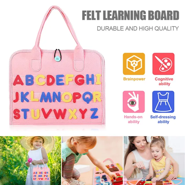 Toddler Busy Board Sensory Montessori Toys Dressing Skills Quiet Book for Kids