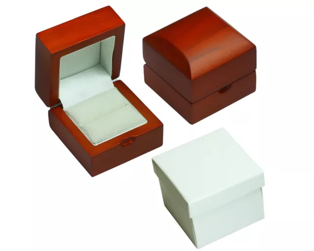 Solid Mahogany Ring Box Wooden Wood Jewellery Engagement Gift Box High Quality