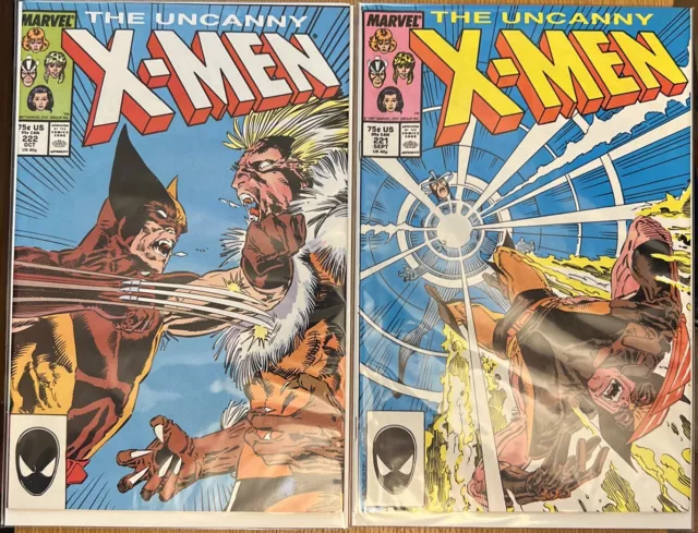 Uncanny X-Men #221 & 222 1st App Mr. Sinister Marvel Comics 1987 VF