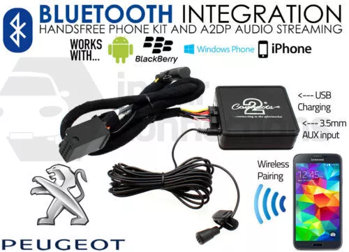 Peugeot 407 2005 Bluetooth Streaming Musique Appels Mains Libres Aux Adaptateur