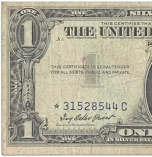 Series 1957~ $1.00~ One Dollar Silver Certificate***STAR NOTE*** w/ Errors