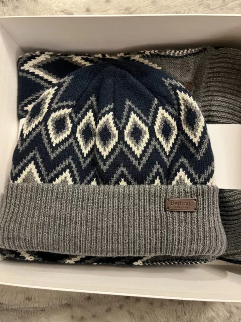 BARBOUR ELWICK FAIR ISLE BEANIE AND SCARF SET MSRP$105 Great Gift ! $44 ...