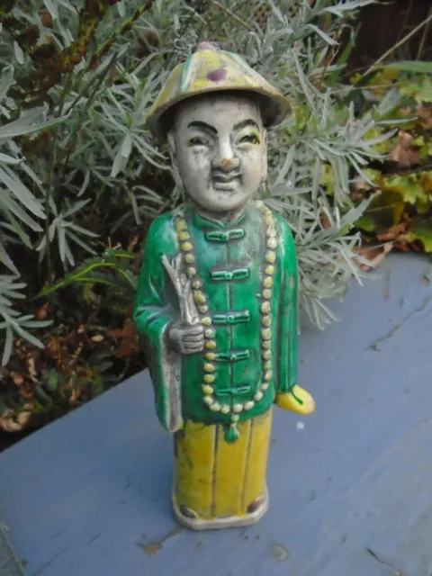 Chinese hand painted statue of Chinese man with nice character and colours