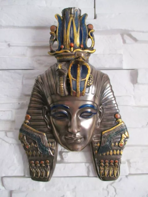 Maske Ägypten Pharao Tut Ench Amun Poly Bronze Hänge Figur