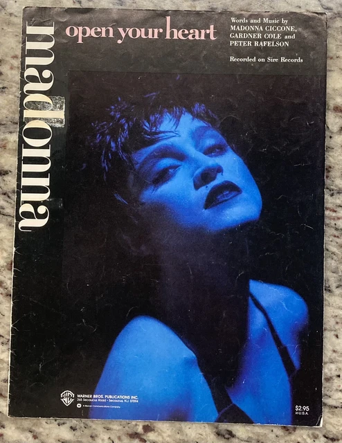 MADONNA Open Your Heart Sheet Music Songbook! USA Edition! From True Blue! Piano