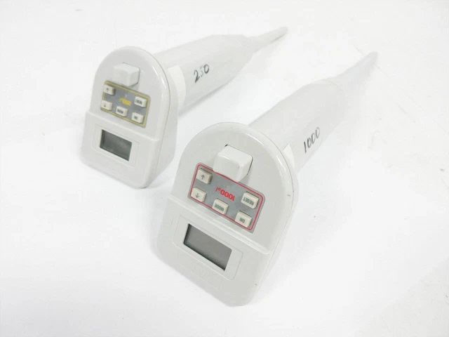 2 x RAININ EDP2 PIPETTE PIPET 250 UL & 1000 UL ADJUSTABLE DIGITAL - PARTS