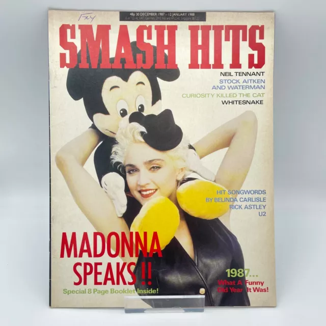 Smash Hits UK Pop Music Magazine 30-Dec 1987 to 12-Jan 1988 [Cover: Madonna]