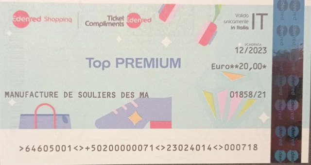 buoni acquisto e coupon EDENRED TOP PREMIUM VALIDITA' 12 MESI