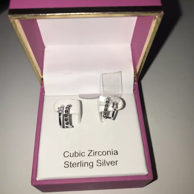 Rachel Zoe Sterling Silver Cubic Zirconia Stud earrings Missing Stone boxed