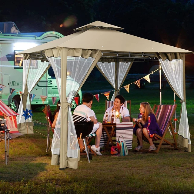 Pavillon 3x3 Wasserdicht Faltpavillon Pergolen Pop-Up Pavilon mit 104