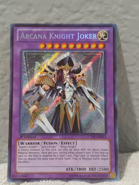 YuGiOh Arcana Knight Joker Secret Rare First addition LCYW-EN051 (NEAR MINT)