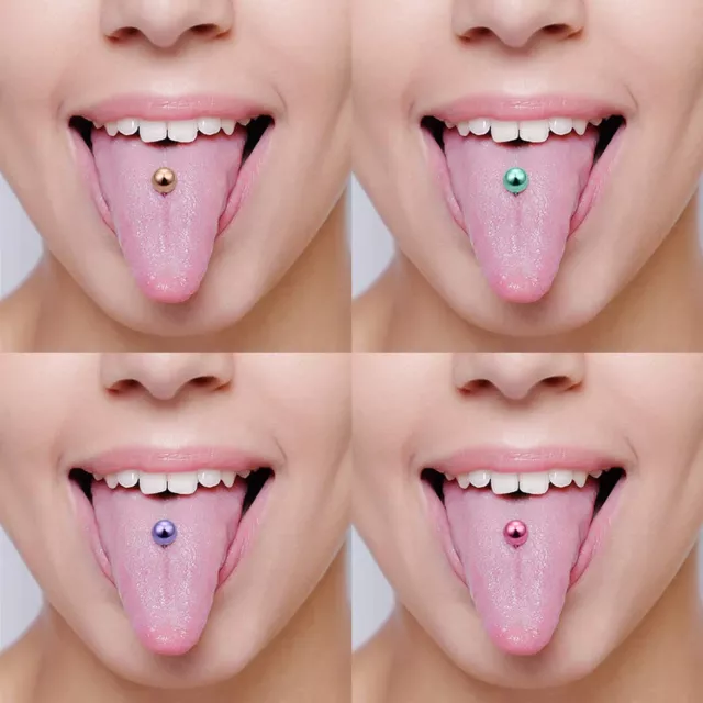 7pc Mixed Colour Surgical Steel Straight Tongue Barbell Nipple Piercing Gift Box 2