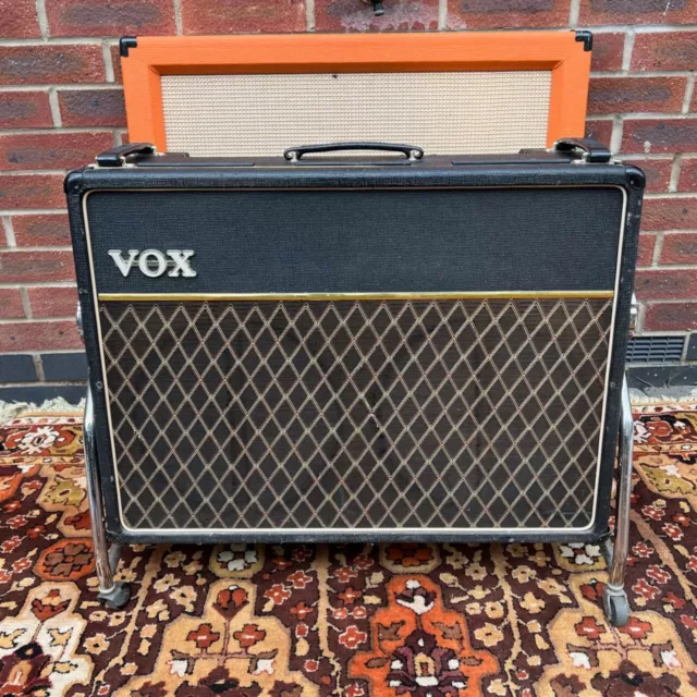 Vintage 1964 Vox AC30 Treble 2×12 Guitar Valve Amplifier Combo w/ Pedal & Stands
