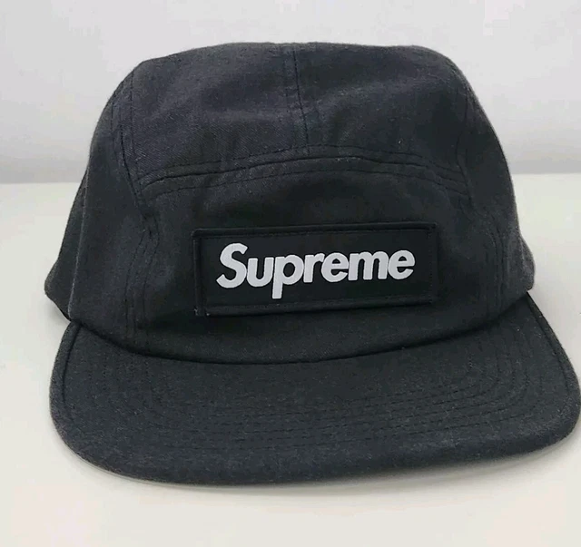 Casquette Supreme Camp Cap Camouflage Noir Avec Logo Boîte - Taille Unique, Neuf Sans étiquette