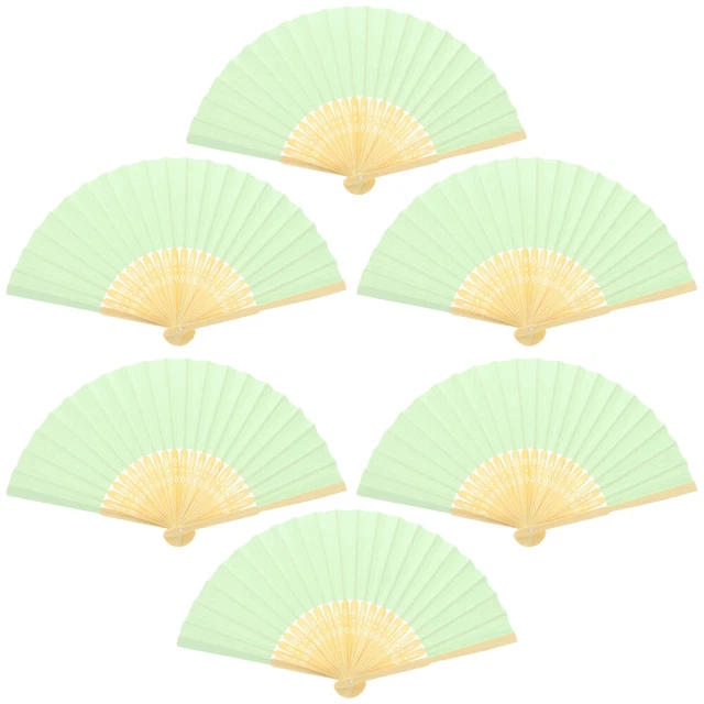 6 pcs chinois tenu dans la main ventilateur pliant chinois ventilateur de danse