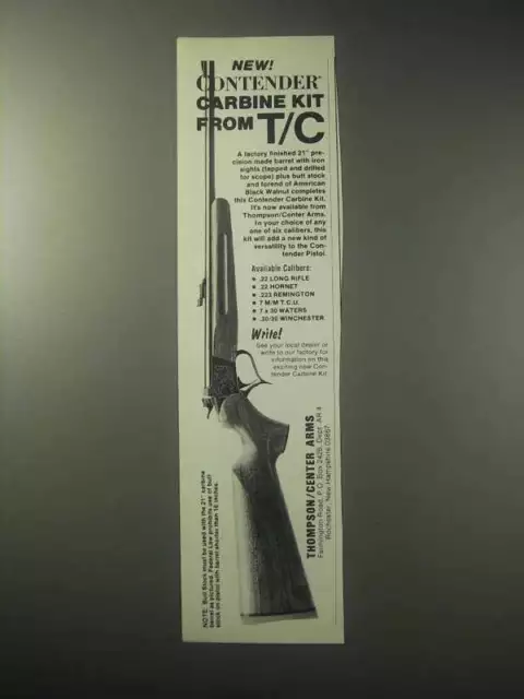 1985 Thompson / Center Arms Contender Carbine Kit Ad