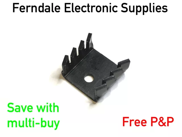 Aluminium Heatsink for TO-220 devices, 30 deg C/W, select pack size