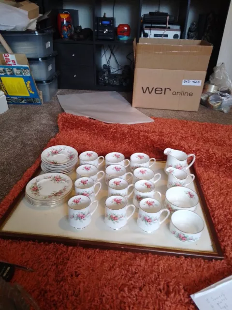 Collection Of Royal Standard Rambling Rose Tea And Coffee Sets