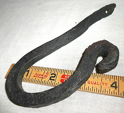 Black 5½"  Antique-Style Large Heavy Duty Wrought Iron Coat or Hat or Bag Hook