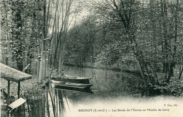 BRUNOY LOT of 2 cards of the banks of the Yerres at the Moulin de Jarcy