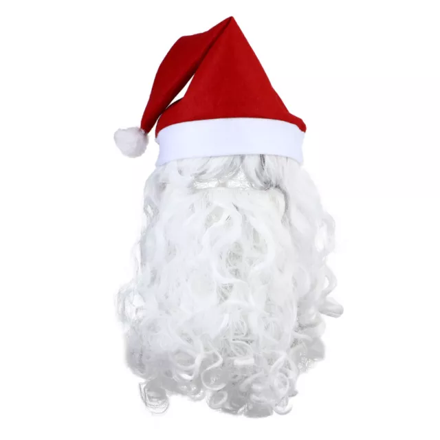 3 pz Parrucca di Natale Copricapo Protezione Ambientale Animale Bianco Barba di Babbo Natale