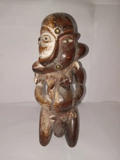 African Tribal Art,  Pende Tribe Statue Sick Man Illness Figure Fetish