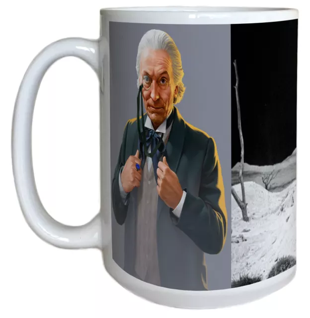 Dr Who William Hartnell 1963-66 Portrait and TV Scene 11oz Ceramic Mug 3