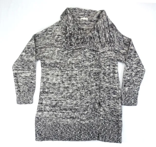 Eileen Fisher Women’s Gray Sz L Baby Alpaca Open Cardigan Sweater Knit Jacket