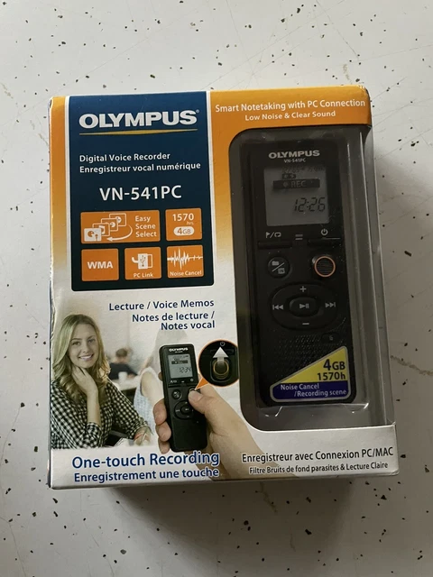 New Olympus VN-541PC 4GB Digital Voice Recorder - Black