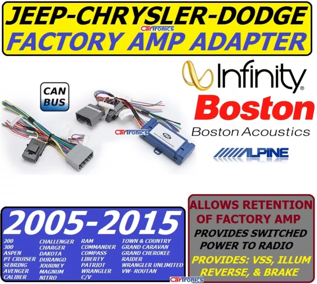 Premium Sound Infinity Oem Amp Adapter For 2005 &Up Ram Jeep Chrysler Dodge