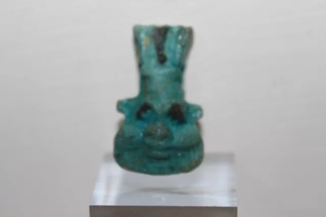 Quality Ancient Egyptian Faience  Bes Amulet 4th century BC
