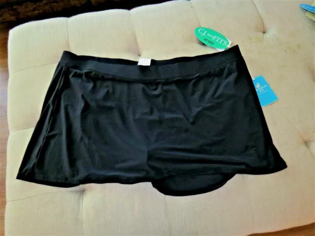 NEW PLUS SIZE Swim skirt by Caribbean Joe, Black, 24W $11.99 - PicClick