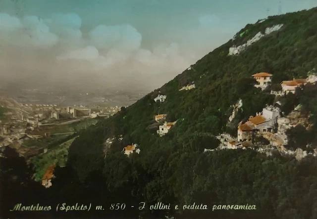 MONTELUCO - SPOLETO ( PERUGIA) I VILLINI e Veduta Panoramica,  Vg 1958 F.g.