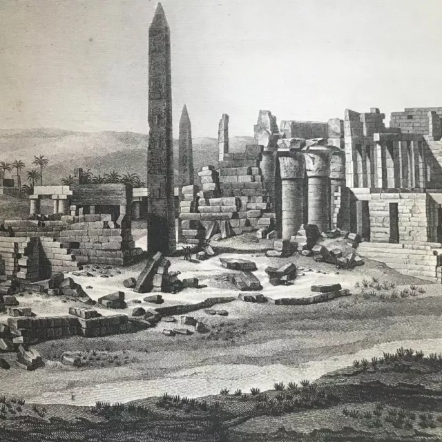 Palais Thèbes Karnak Propylées Description d'Egypte 1ère edition originale