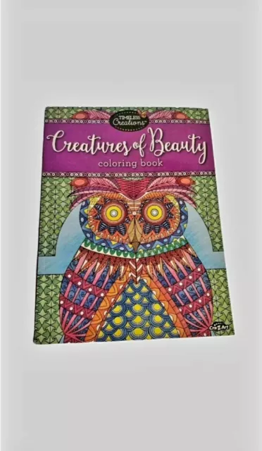 2015 Timeless Creations Creatures of Beauty Animals 64 páginas libro para colorear NUEVO