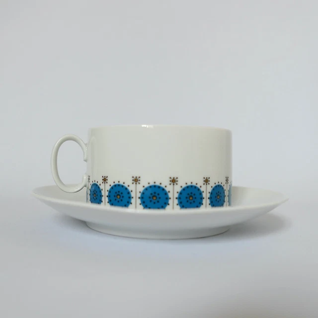 6 tasses à café en porcelaine allemande et argent Tettau