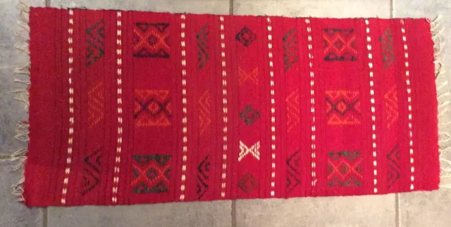 ancien tapis tissé fait main KILIM 108 x 48 cm